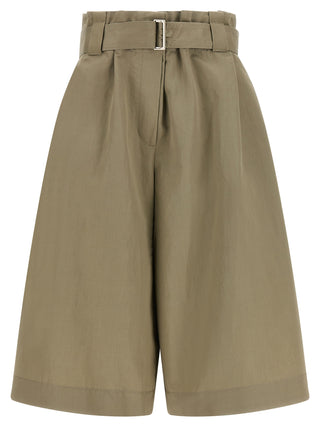 Bicolor Cotton Bermuda Shorts