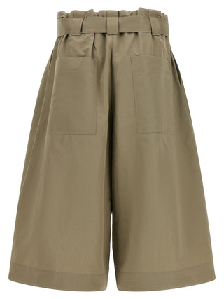 Bicolor Cotton Bermuda Shorts
