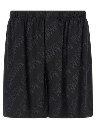 Black Viscose Bermuda Shorts