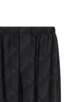 Black Viscose Bermuda Shorts