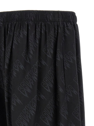 Black Viscose Bermuda Shorts