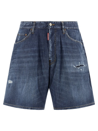 Bermudas de algodón azul