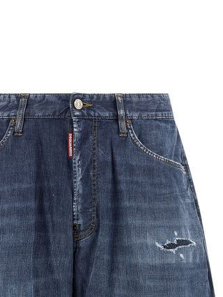 Bermudas de algodón azul