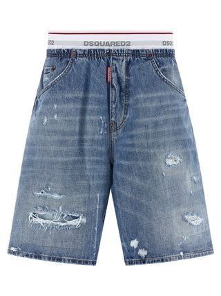 Bermudas de algodón azul