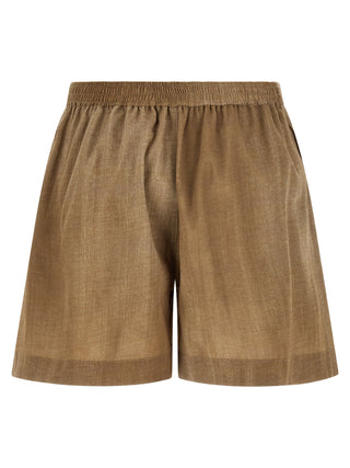 Bermudas de poliéster beige