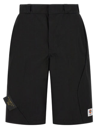 Black Polyester Bermuda Shorts