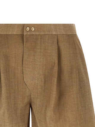 Bermudas de poliéster beige
