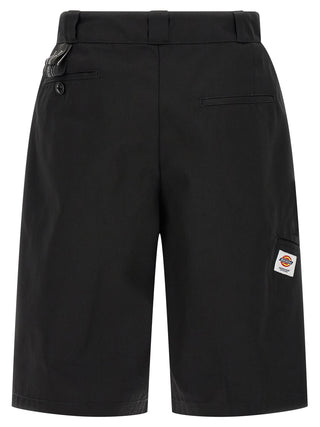 Black Polyester Bermuda Shorts