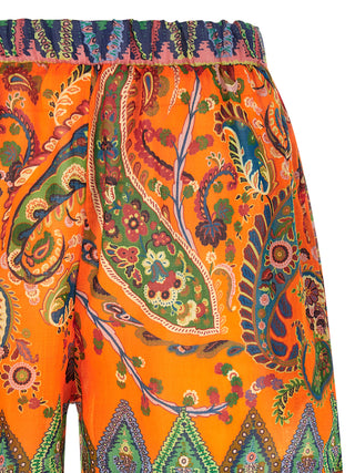 Orange Ramie Bermuda Shorts