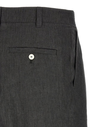 Gray Linen Bermuda Shorts