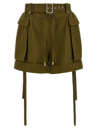 Bicolor Cotton Bermuda Shorts