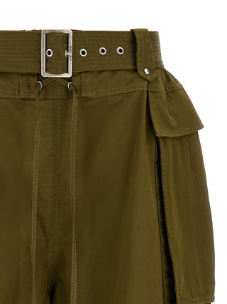 Bicolor Cotton Bermuda Shorts