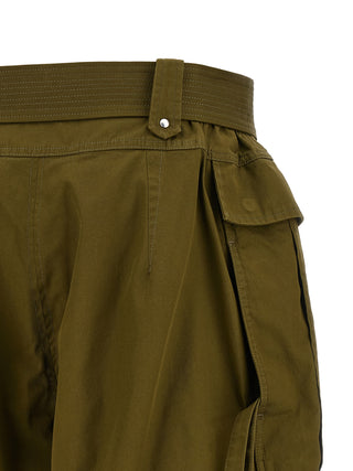 Bicolor Cotton Bermuda Shorts