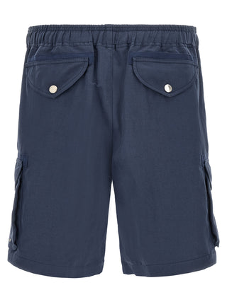Blue Linen Bermuda Shorts