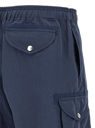 Blue Linen Bermuda Shorts