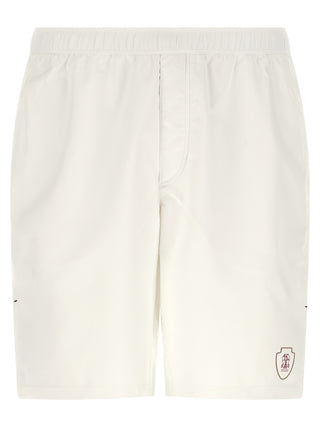 Bermudas de poliéster blancas