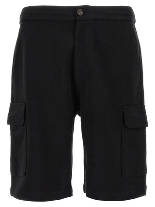 Black Cotton Bermuda Shorts