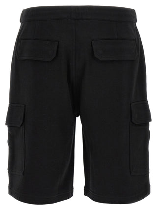 Black Cotton Bermuda Shorts