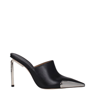 Black Leather High Heel Pumps