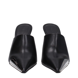 Black Leather High Heel Pumps