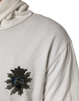White Cotton Hooded Sweatshirt Sweater
