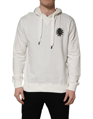 White Cotton Hooded Sweatshirt Sweater
