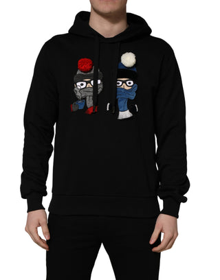 #dgfamily Black Cotton Hooded Men Sweatshirt Sweater
