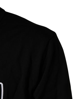 Black Graphic Logo Crew Neck Wool Pullover Sweater