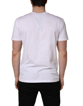 White DG Logo Print Short Sleeves Men T-shirt