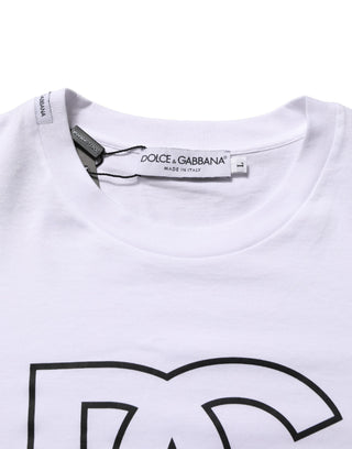 White DG Logo Print Short Sleeves Men T-shirt
