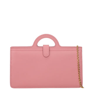 Bolso cruzado de cuero rosa