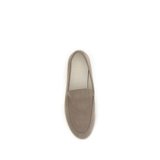 Gray Calf Leather Bos Taurus Slip-On Loafers