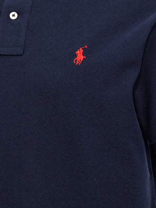 Blue Cotton Polo Shirt