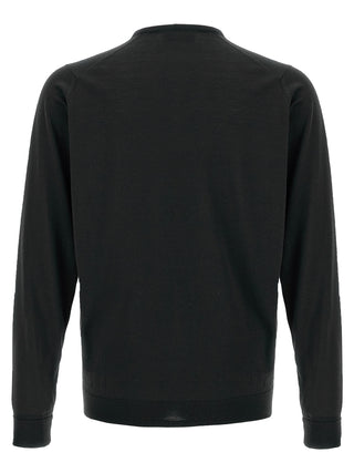 Black Merino Wool Cardigan