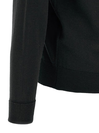 Black Merino Wool Cardigan