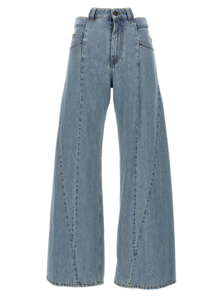 Jeans azules de algodón denim