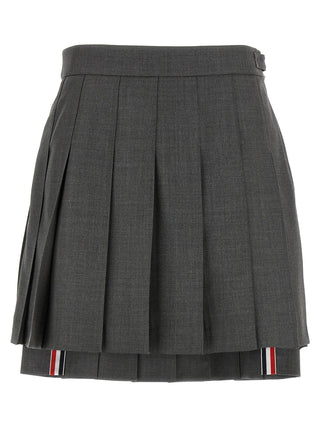Gray Wool Long Skirt