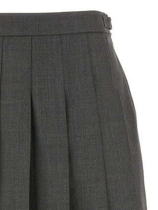 Gray Wool Long Skirt