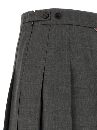 Gray Wool Long Skirt