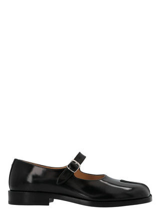 Black Leather Ballet Flats