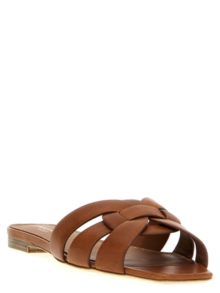 Brown Calfskin Slides