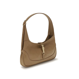 Bolso de mano de piel de cabra beige