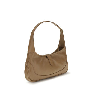 Bolso de mano de piel de cabra beige