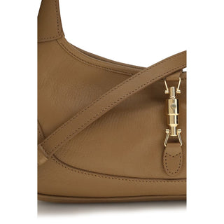 Bolso de mano de piel de cabra beige