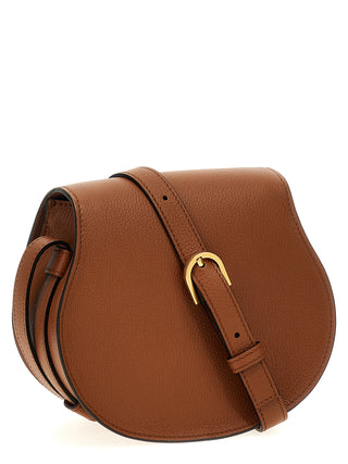 Bolso bandolera de piel de cordero marrón