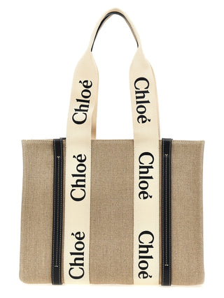 Beige Calfskin Tote Bag