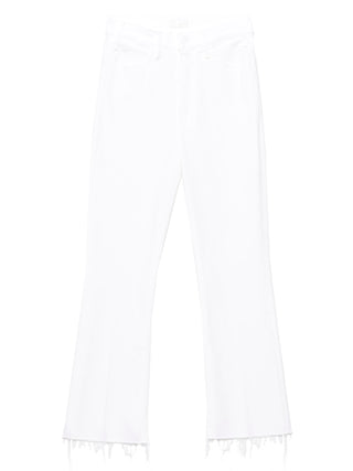 Jeans acampanados de algodón blanco