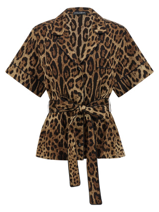 Blusa de seda marrón