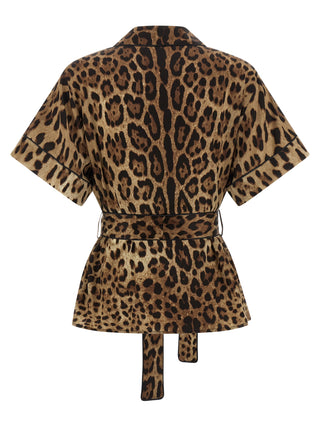 Blusa de seda marrón