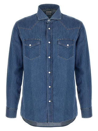 Blusa de algodón azul